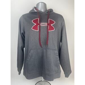 Under Armour Hoodie Men’s M Kangaroo Pouch Gray/Scarlet Pullover